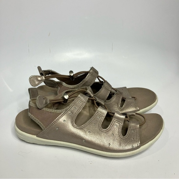 ECCO Jab Toggle sandals metallic leather size 7 - Picture 2 of 8